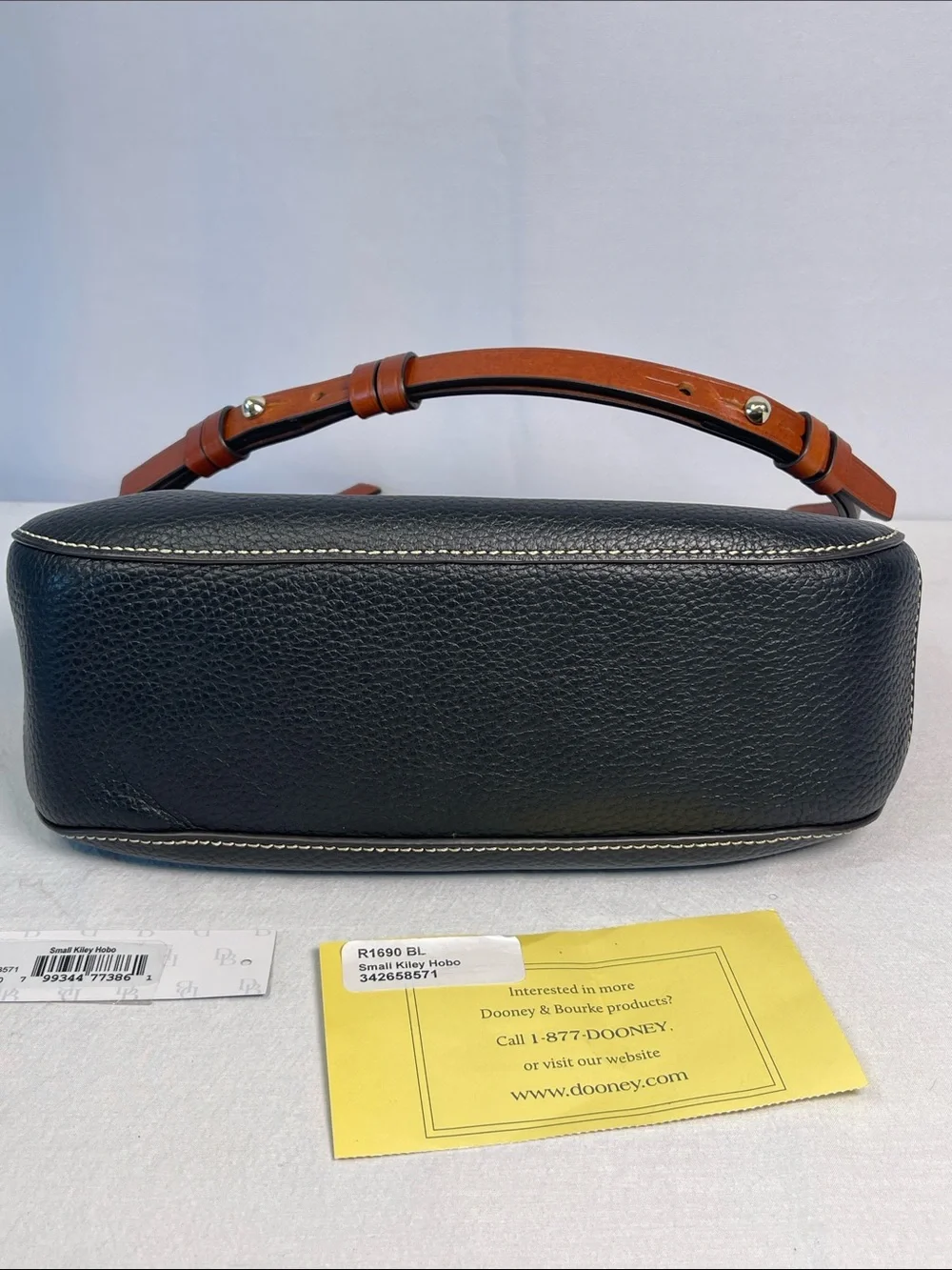 Dooney & Bourke Small Kiley Hobo Black Pebbled Leather NWT R1690